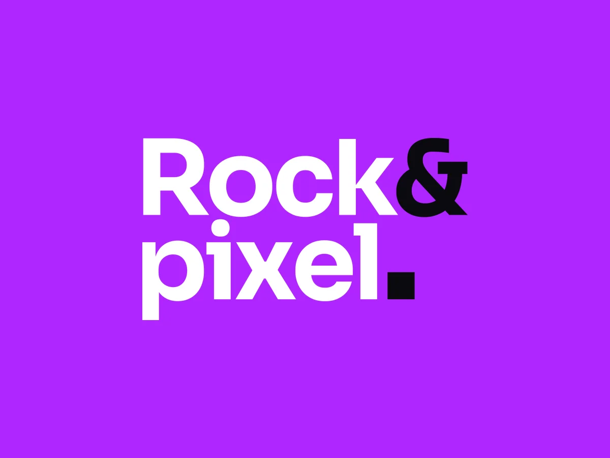 Rock&pixel-Logo gestapelt auf Neon-Lila als Beitragsbild