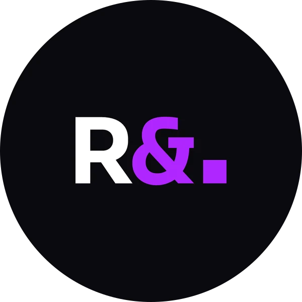 Profilbild R&. auf Schwarz, rund zugeschnitten